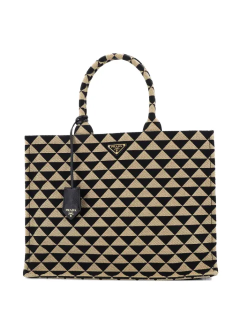Prada Pre-Owned Symbole Shopper Jacquard Large tote bag Black UBMEU35DR5V0KY38