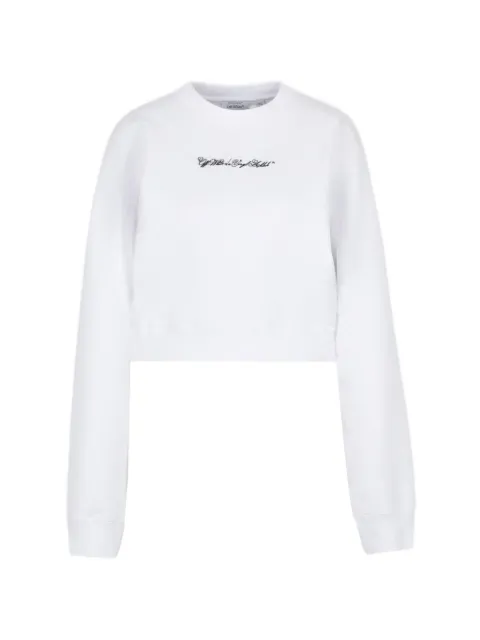 Off-White embroidered Arrow script crop crewneck White 2BA079S26FLE001