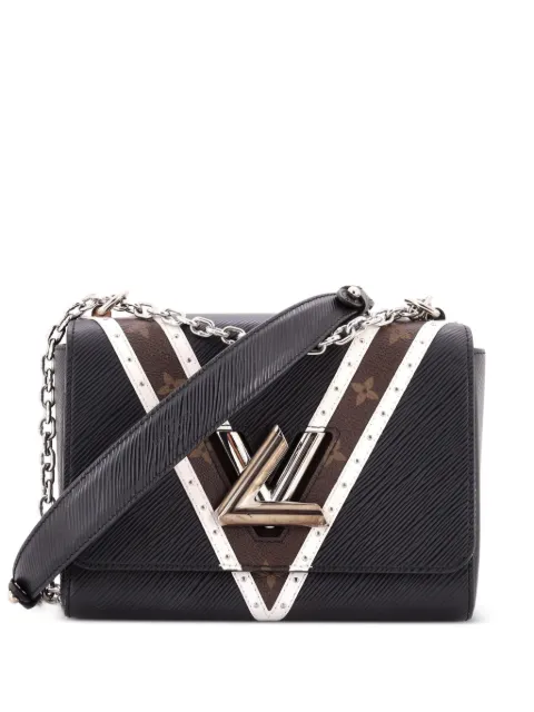 Louis Vuitton Pre-Owned Twist Handbag Epi Leather with Monogram Canvas and Studded Leather MM crossbody bag Black WSF74YGP67XW4H33