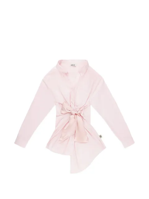 AREA satin-knot Oxford shirt dress Pink RS26AWDR0222FA01
