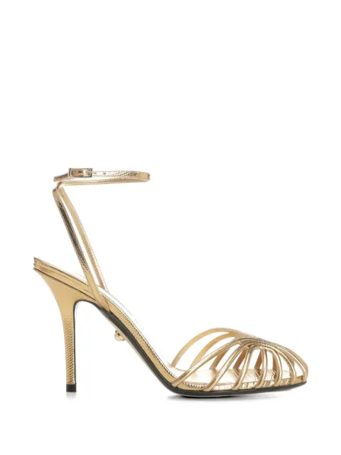 Alevì Blake leather sandals Gold L26SC001R1309G03
