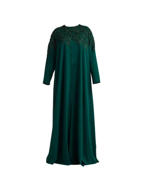 Tadashi Shoji floral appliqué button-up dress Green BUK18267LHTRGN