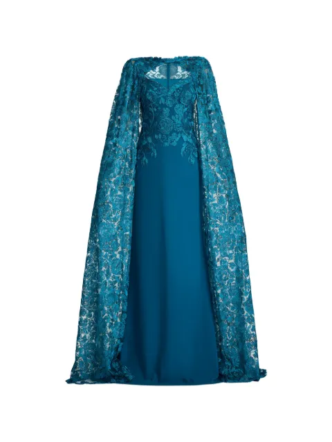 Tadashi Shoji floral lace maxi gown Blue CJH26122LV