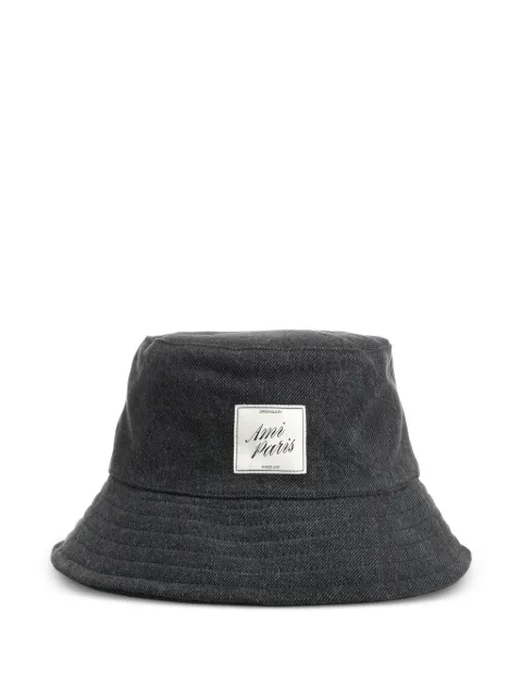 AMI Paris logo-patch bucket hat Grey UHA684DE0124