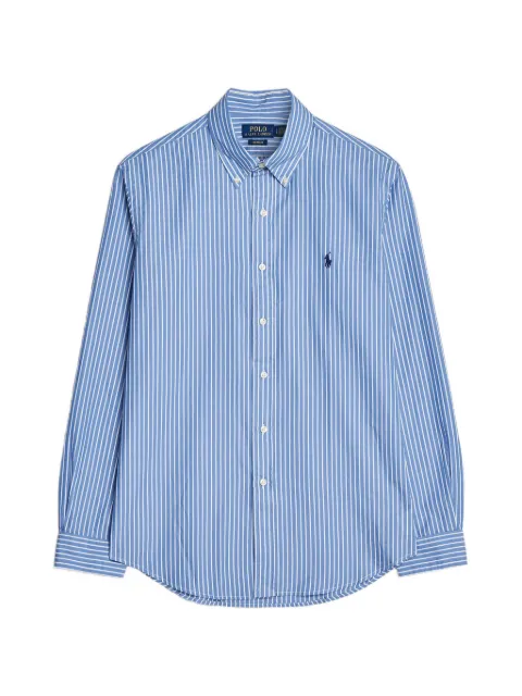Polo Ralph Lauren logo-emboridered striped shirt Blue 710B15595005
