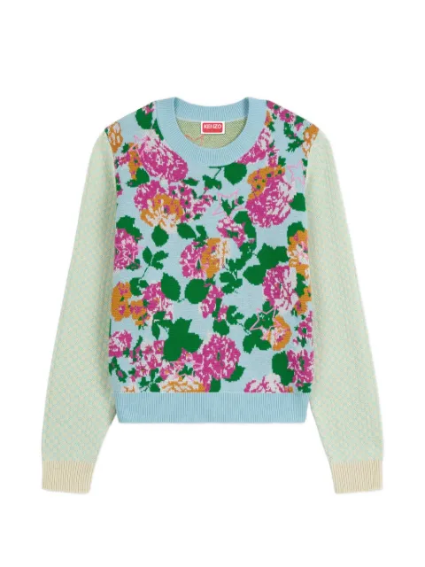 Kenzo floral crew-neck sweater Green FG52PU7453DY