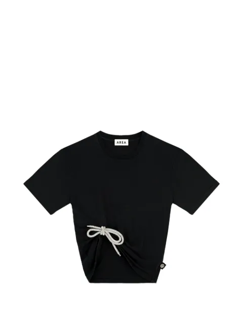 AREA crystal-embellished knot T-shirt Black RS26AWTS0052FA02BLACK