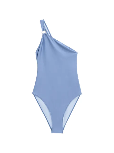 Filippa K asymmetric-neck ring-detail swimsuit Blue 31183