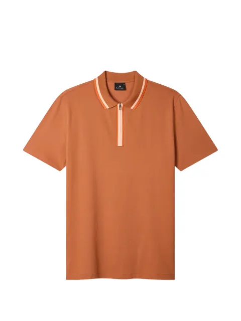PS Paul Smith striped-collar cotton polo shirt Brown M2R322YV21511