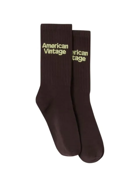 American Vintage Clypsun logo-detail socks Brown CLY00B