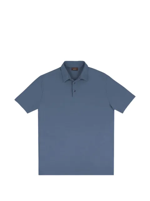 Zanone button cotton polo shirt Blue 815159ZG380Z1851