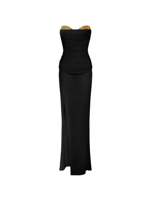 Elisabetta Franchi Red Carpet dress in lightweight crêpe jersey Black ABR3562E2