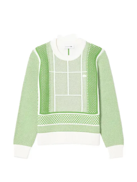 Lacoste tennis court-jacquard sweater Green AF9867