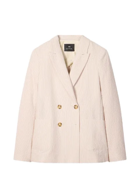 PS Paul Smith striped double-breasted blazer White W2R420JBV31431