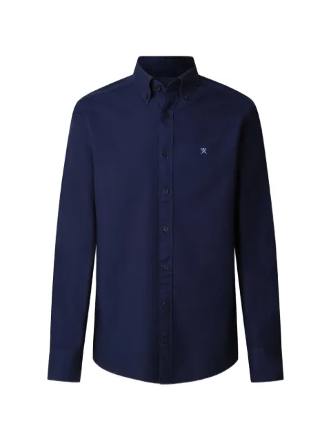 Hackett London Oxford logo-embroidered shirt Blue HM3010508
