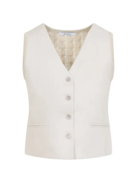 Max Mara Mxmcalibri V-neck buttoned vest Neutrals 2611351012600
