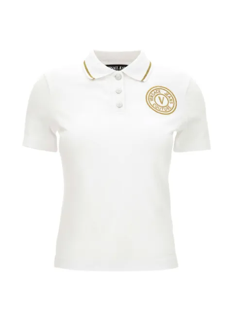 Versace Jeans Couture embroidered polo T-shirt White E75HAGT08ECJ01T