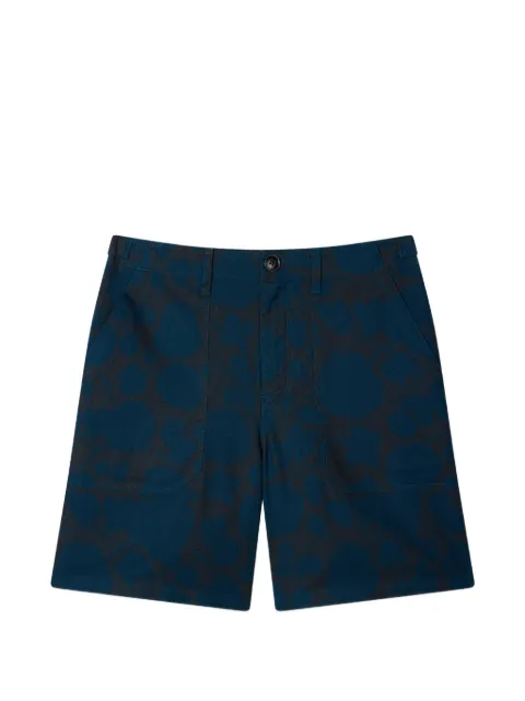 PS Paul Smith Perforated Floral cotton shorts Blue M2R898ZV22645