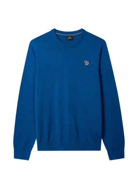 PS Paul Smith zebra-motif crew-neck jumper Blue M2R503XZM21858