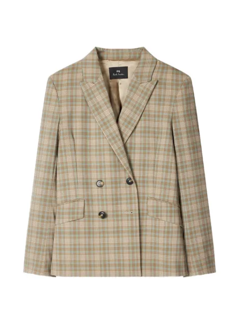 PS Paul Smith checked double-breasted blazer Brown W2R420JV31395