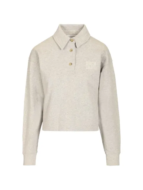 Maison Kitsuné embroidered polo knitwear Grey QW00302KM0342