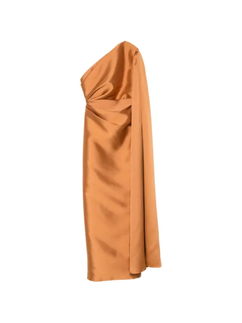 Solace London Veya one-shoulder maxi dress Brown OS49006