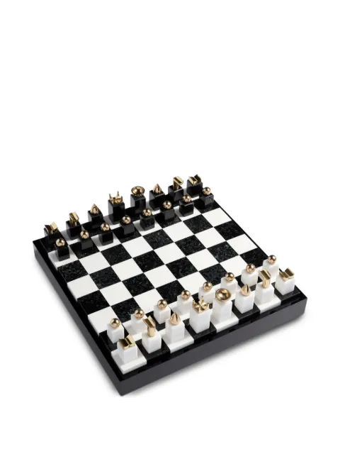 L'Objet abstract-piece chess set Black G330