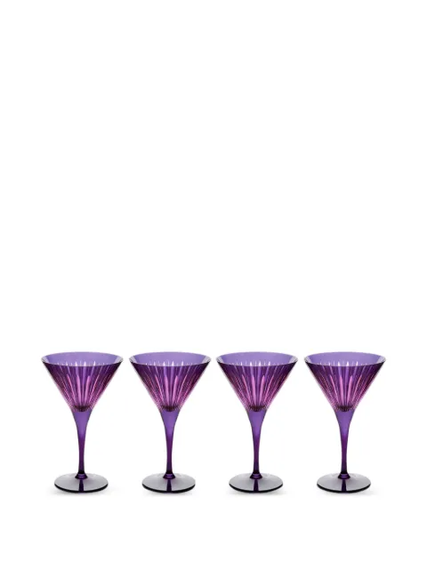 L'Objet Prism martini glass (four-person setting) Purple PS4042