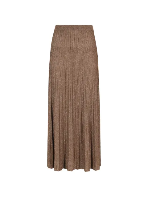 Roberto Collina pleated metallic-effect skirt Brown 261FXA13067098