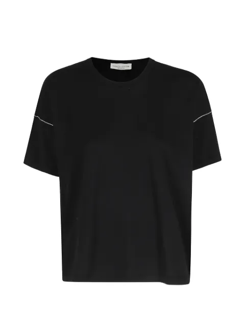 Roberto Collina piping-detail dropped-shoulder T-shirt Black 261FXA08021098