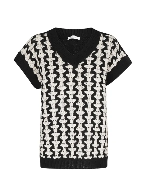 Roberto Collina V-neck patterned sweater Black 261FXA3301609