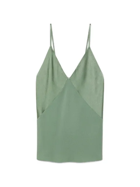 Forte Forte satin V-neck slip top Green 14553MYTOP
