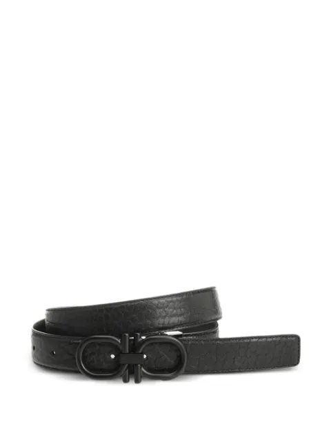 Ferragamo Gancini pebbled leather belt Black 670634