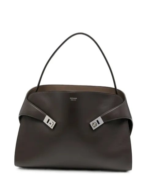 Ferragamo Hug Soft bi-color calfskin shoulder bag Brown 795206