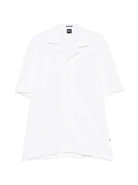 BOSS ribbed-knit short-sleeve shirt White 50561448