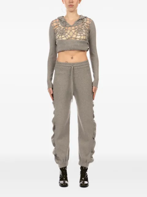 Isa Boulder ruched-detail track pants Grey WPN03