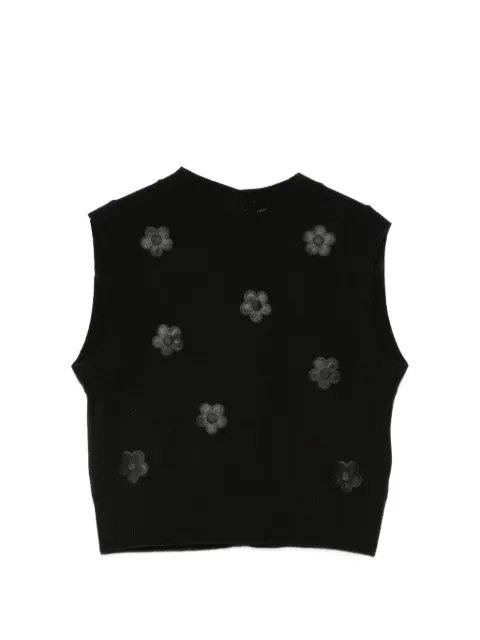 Cecilie Bahnsen floral-appliqué vest Black 126KNI53001