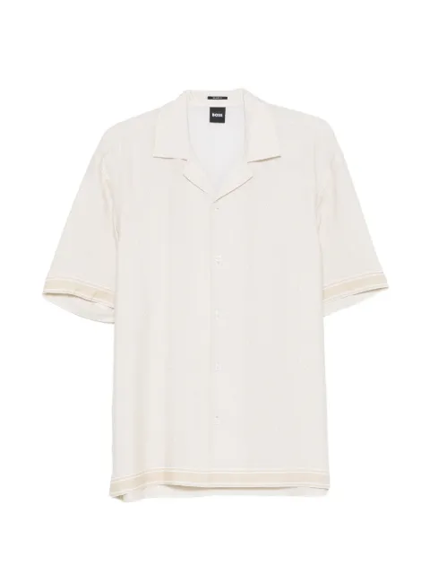 BOSS geometric-print short-sleeve shirt Neutrals 50561437