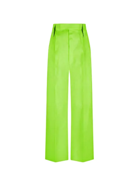 VIKY RADER STUDIO Marlene high-waisted pleated linen trousers Green DW21TRS2
