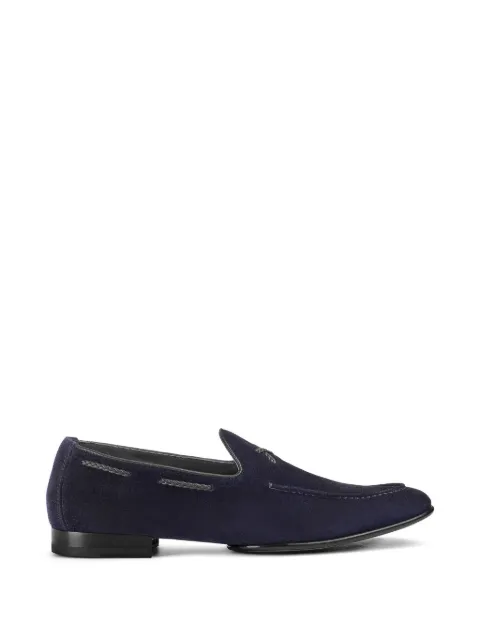 Doucal's braided-lacing suede loafers Blue DU3521TAORUZ274NB22