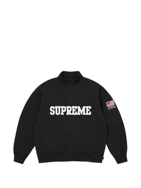 Supreme flag-detail half-zip sweatshirt Black SU27017