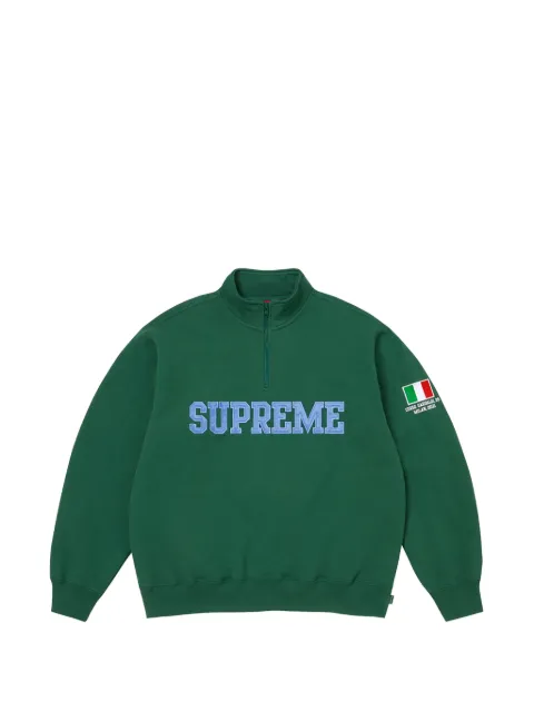 Supreme flag-detail half-zip sweatshirt Green SU27014