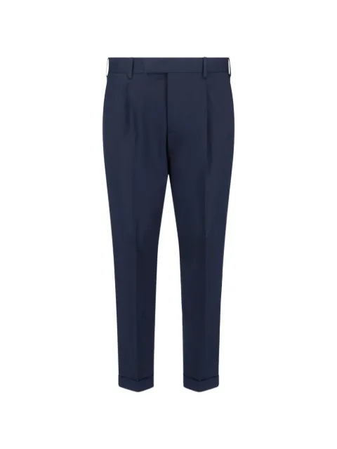 PT Torino pleated cuffed trousers Blue CORSZAZ40VRN