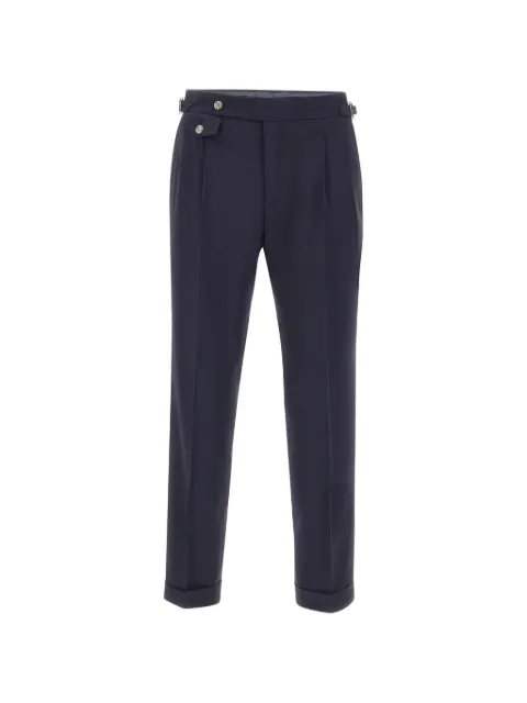 Barba pleat buckle virgin wool trousers Blue 53071TROUSER0090