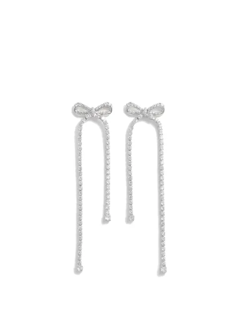 Self-Portrait crystal bow earrings Silver 608ESL