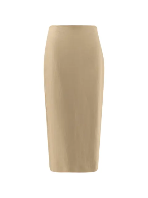 Max Mara diagonal-weave linen midi skirt Neutrals 2611101173600