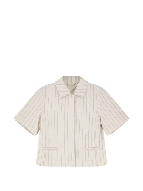 Max Mara pinstripe button cotton blazer Neutrals 2611911012600