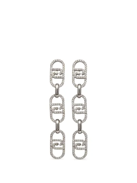 LIU JO chain-link embellished earrings Silver LLJ2623