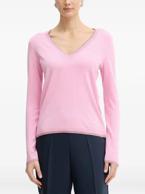 LIU JO V-neck jumper with slits Pink WA6282MS49I