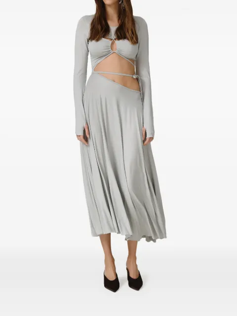 PNK cutout long-sleeve midi dress Grey RCUSIG